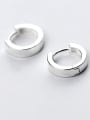 thumb 925 Sterling Silver Round Minimalist Huggie Earring 2