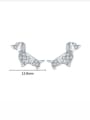 thumb 925 Sterling Silver Cubic Zirconia Dog Cute Stud Earring 2