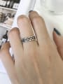 thumb 925 Sterling Silver Cross Vintage Free Size Midi Ring 0