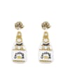 thumb Brass Bead Geometric Bohemia Hand-woven Drop Earring 2