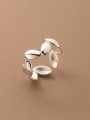 thumb 925 Sterling Silver Leaf Minimalist Band Ring 2