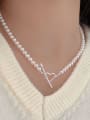 thumb 925 Sterling Silver Freshwater Pearl Irregular Hip Hop Beaded Necklace 1