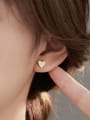 thumb 925 Sterling Silver Cubic Zirconia Heart Dainty Stud Earring 1
