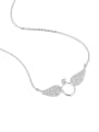 thumb 925 Sterling Silver Cubic Zirconia Angel Wing Minimalist Necklace 0