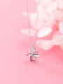 thumb 925 Sterling Silver Simple fashion flower pendant Necklace 0