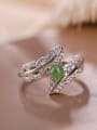 thumb 925 Sterling Silver Jade Leaf Dainty Band Ring 3
