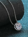 thumb Sterling Silver Moissanite Flower Dainty Necklace 2