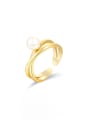 thumb 925 Sterling Silver With Gold Plated Simplistic Irregular Midi Rings 0