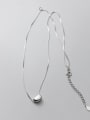 thumb 925 Sterling Silver Smooth Geometric Minimalist  Pendant Necklace 2