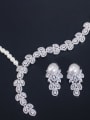 thumb Copper Cubic Zirconia  Luxury Flower Earring and Necklace Set 2