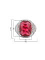 thumb Brass Cubic Zirconia Multi Color Square Luxury Cocktail Ring 2