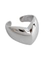 thumb 925 Sterling Silver Minimalist Smooth Heart  Free Size Band Ring 0