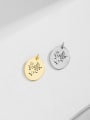 thumb 925 Sterling Silver Minimalist Flower Coin Oval Card Pendant 1