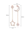 thumb Copper Cubic Zirconia Star Moon Minimalist Threader Earring 1