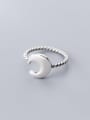 thumb 925 Sterling Silver Moon Minimalist free size Ring 0