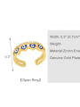 thumb Brass Enamel Cubic Zirconia  Heart Trend Band Ring 3