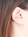 thumb Brass Cubic Zirconia Pentagram Hip Hop Stud Earring 1