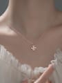 thumb 925 Sterling Silver Cubic Zirconia Flower Minimalist Necklace 1