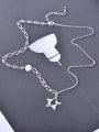 thumb 925 Sterling Silver  Vintage Asymmetric chain Star Pendant Necklace 0
