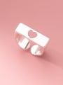 thumb 925 Sterling Silver Geometric Minimalist Hollow Heart Band Ring 1