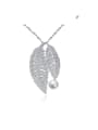 thumb 925 Sterling Silver Cubic Zirconia Fashion luxury leaves pendant  Necklace 0