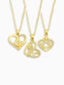 thumb Brass Cubic Zirconia Mom Heart Minimalist Necklace 0