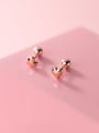 thumb 925 Sterling Silver smooth Heart Minimalist Stud Earring 2
