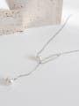 thumb S925 pure silver simple temperament Shell Bead Long Necklace 2