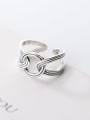 thumb 925 Sterling Silver hollow Geometric Ethnic Band Ring 1