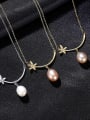 thumb 925 Sterling Silver Freshwater Pearl Flower Minimalist Necklace 2