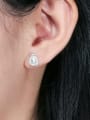 thumb 925 Sterling Silver Cubic Zirconia Water Drop Dainty Stud Earring 1