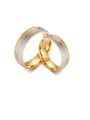 thumb Stainless Steel With Gold Plated Simplistic Round Two-Tone Couple Band Rings 0