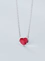 thumb 925 sterling silver Simple fashion heart pendant necklace 0