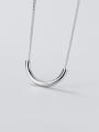 thumb 925 Sterling Silver  Minimalist Simple smooth semicircular arc  Necklace 2