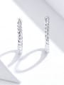 thumb 925 Sterling Silver With  White Gold Plated Minimalist Round Hoop Earrings 1