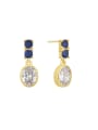 thumb Brass Cubic Zirconia Geometric Minimalist Drop Earring 0