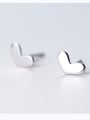thumb 925 sterling silver smooth heart minimalist stud earring 0