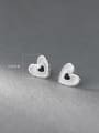 thumb 925 Sterling Silver Enamel Heart Minimalist Stud Earring 4