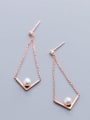 thumb 925 Sterling Silver  Hollow Triangle Minimalist Drop Earring 0