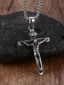 thumb Stainless steel Rhinestone Cross Vintage Regligious Necklace 4