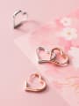 thumb 925 Sterling Silver Hollow Heart Minimalist Stud Earring 0