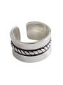thumb 925 Sterling Silver Antique hemp lace wide face woman  Free Size Rings 0