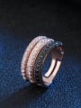 thumb Brass Cubic Zirconia Geometric Luxury Stackable Ring 3