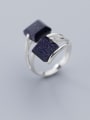 thumb 925 Sterling Silver Obsidian Black Geometric Minimalist Free Size  Ring 0