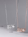 thumb 925 Sterling Silver Rhinestone Number Minimalist Necklace 2