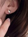 thumb 925 Sterling Silver Round  Ball Minimalist Stud Earring 2
