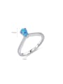 thumb 925 Sterling Silver Synthetic Opal Water Drop Dainty Band Ring 2