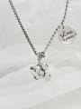 thumb Vintage Sterling Silver With Antique Silver Plated Simplistic Mickey letters Necklaces 3