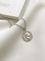 thumb 925 Sterling Silver Retro Round Coin Pendant Necklace 0
