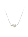 thumb 925 Sterling Silver Imitation Pearl Minimalist Necklace 3